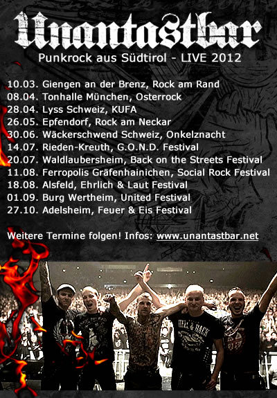 Unantastbar Tour 2012 LIVE Konzerte